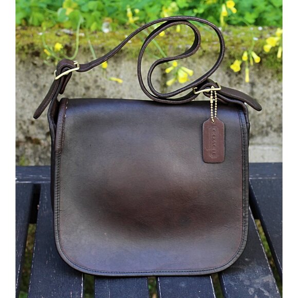 Coach Vintage NYC - Classic Pouch 9170 in Mocha, Rare Straight Strap, Oldest Zip - Picture 1 of 16